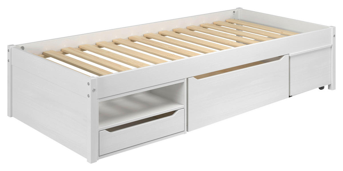 POSTEĽ S ÚLOŽNÝM PRIESTOROM, 90/200 cm biela - biela, Modern, drevo (90/200cm) - MID.YOU