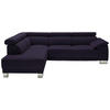 ECKSOFA  in Mikrofaser Schwarz  205/270 cm  - Chromfarben/Schwarz, Design, Holz/Textil (205/270cm) - Pure Home Lifestyle