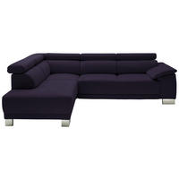 ECKSOFA in Mikrofaser Schwarz  - Chromfarben/Schwarz, Design, Holz/Textil (205/270cm) - Pure Home Lifestyle