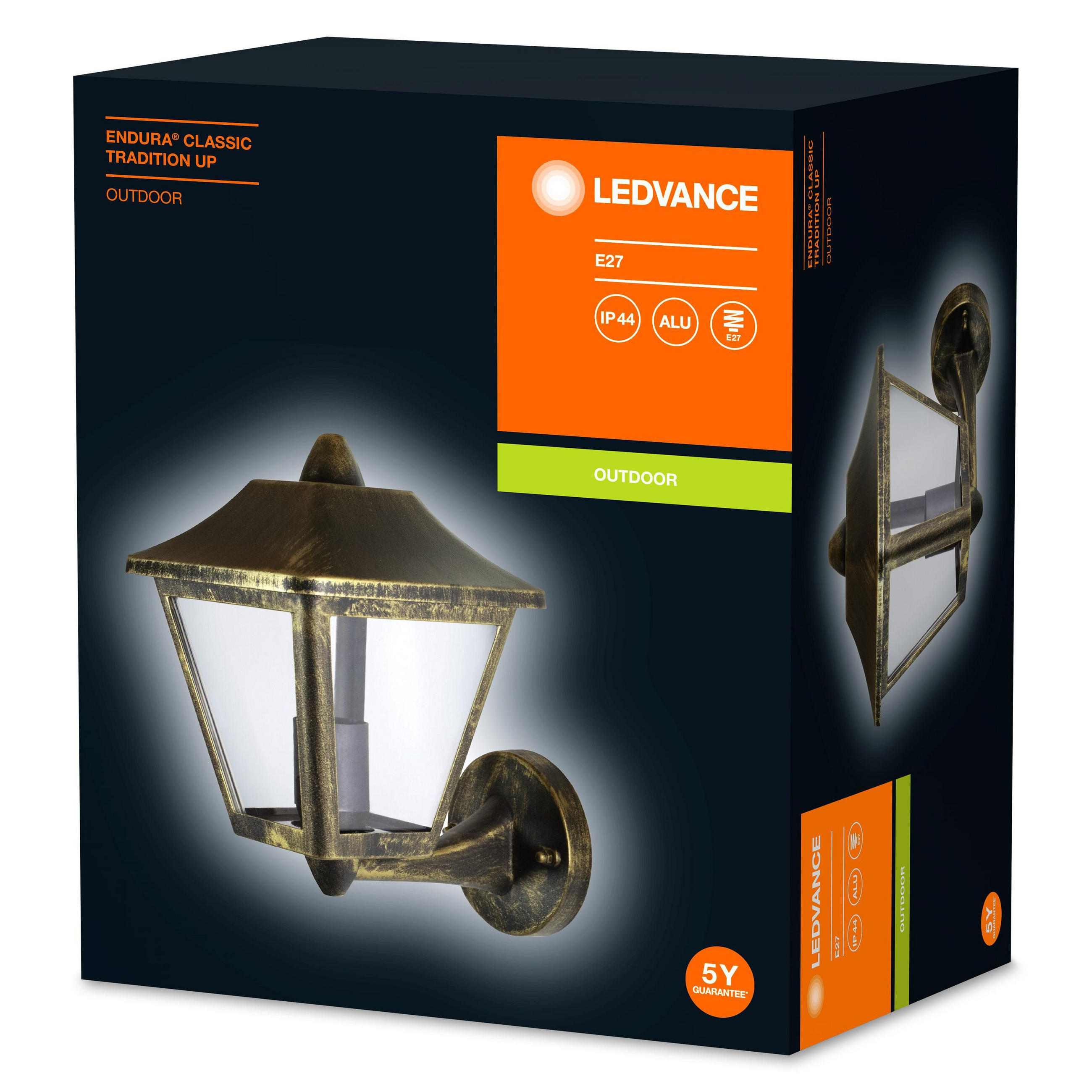 AUßENWANDLEUCHTE 23/17/26 cm   - Goldfarben/Schwarz, Basics, Metall (23/17/26cm) - Ledvance