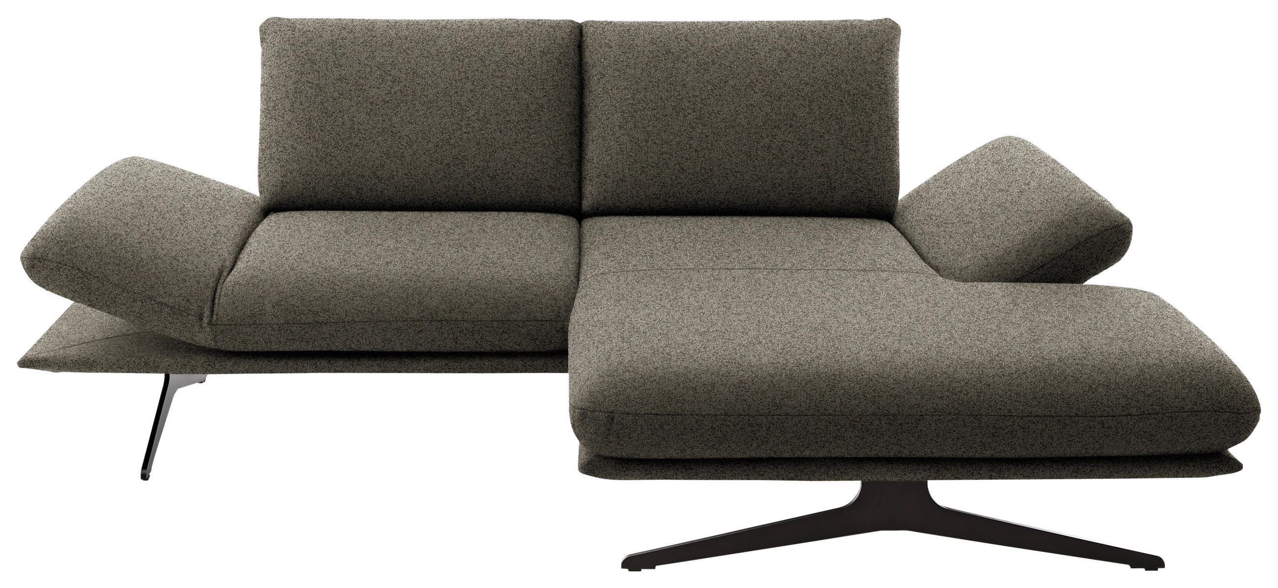 ECKSOFA  in Flachgewebe Braun  234/155 cm  - Schwarz/Braun, Design, Textil/Metall (234/155cm) - Dieter Knoll