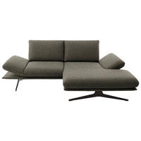 ECKSOFA  in Flachgewebe Braun  234/155 cm  - Schwarz/Braun, Design, Textil/Metall (234/155cm) - Dieter Knoll