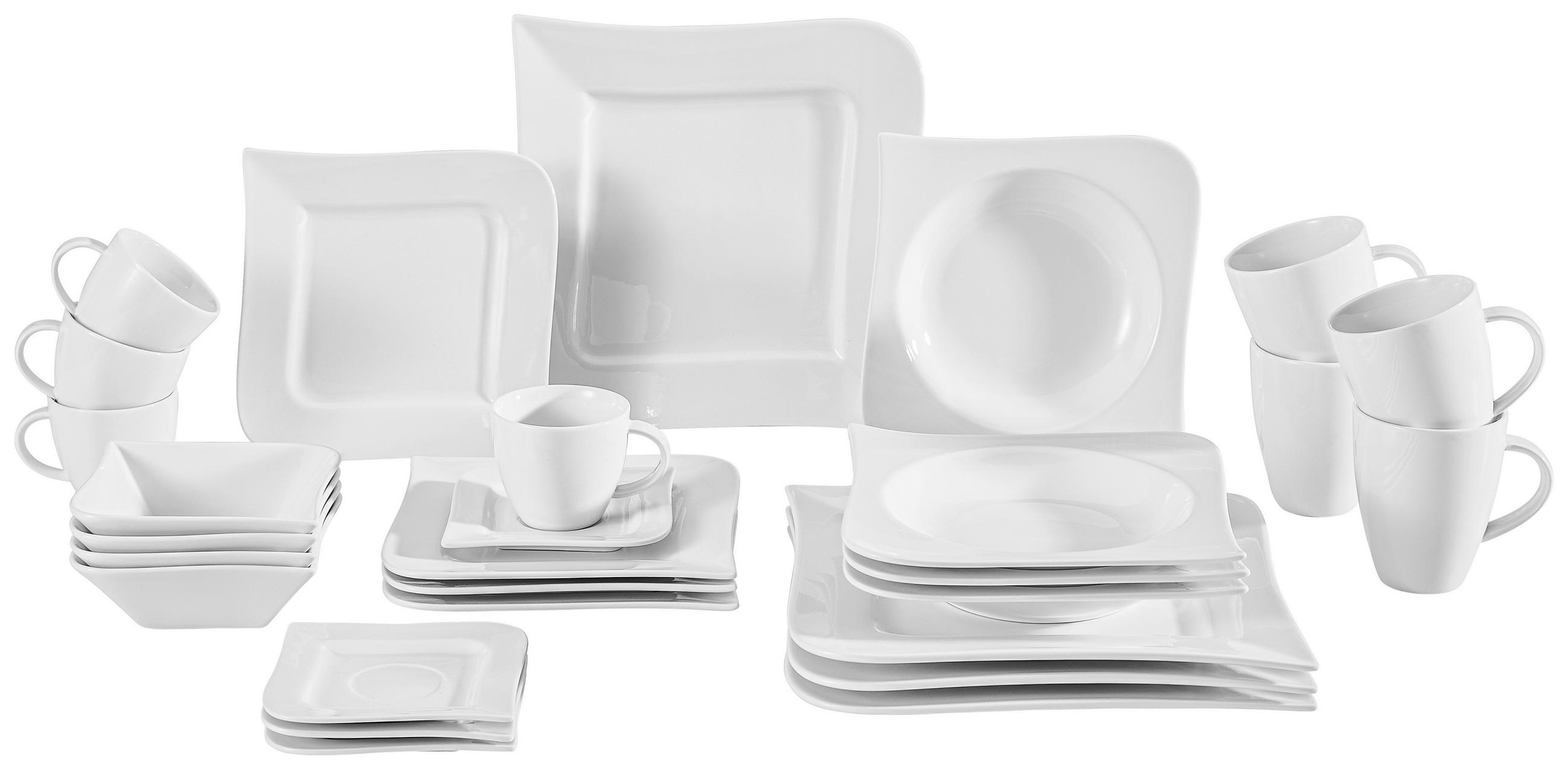 KOMBISERVICE Weiß 28-teilig Melodie  - Weiß, Basics, Keramik - Ritzenhoff Breker