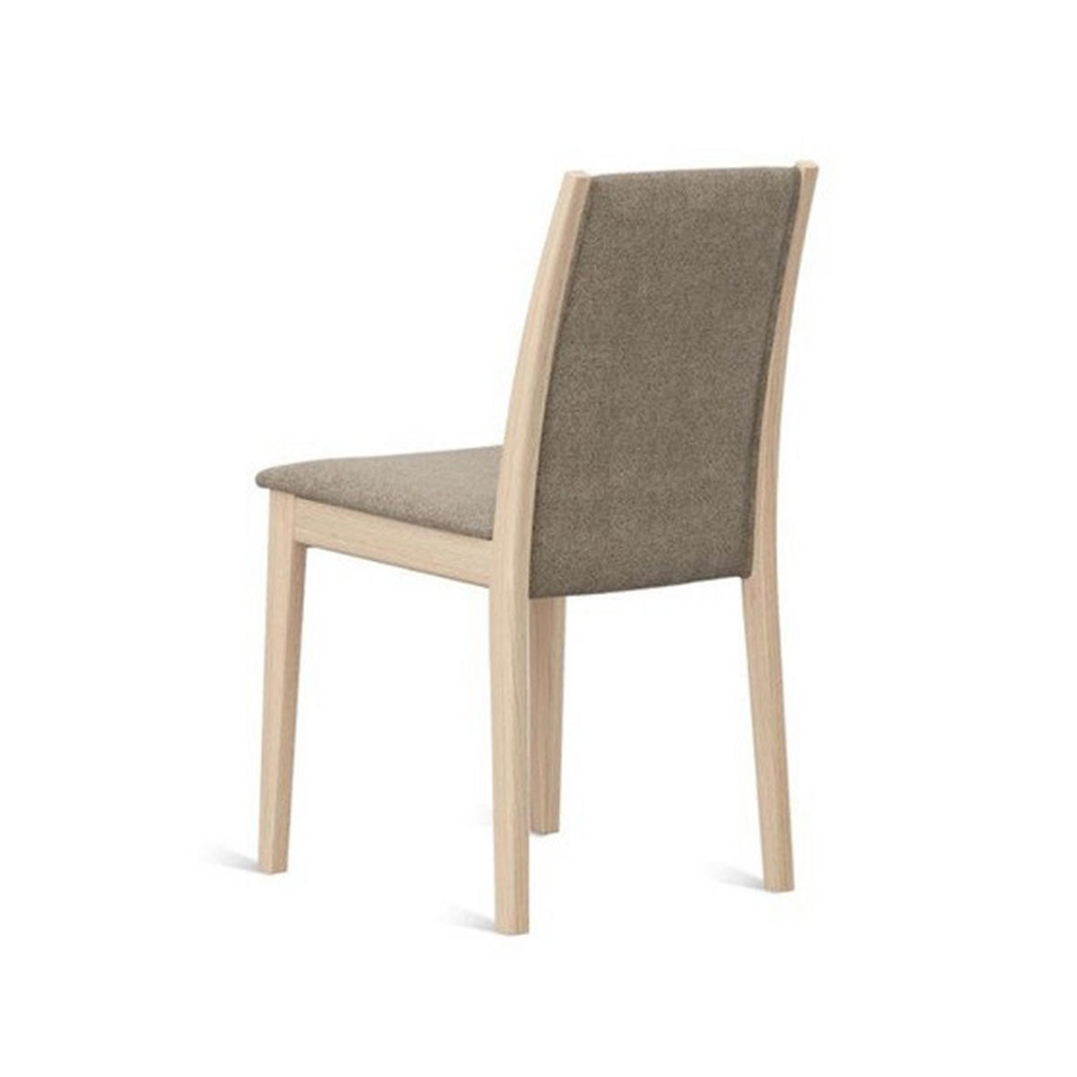 STOL  läderutbud, tygutbud   brun, ek Bianco  - ek Bianco/brun, Design, trä/textil (45/86/56cm) - Skovby