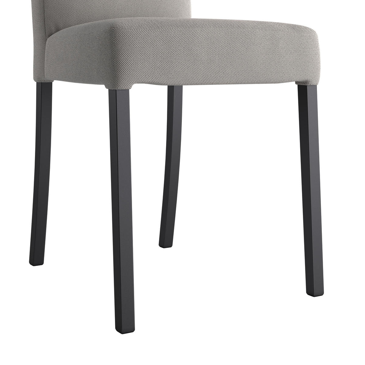 STUHL Grau Buche vollmassiv  - Schwarz/Grau, KONVENTIONELL, Holz (43/91/58cm)