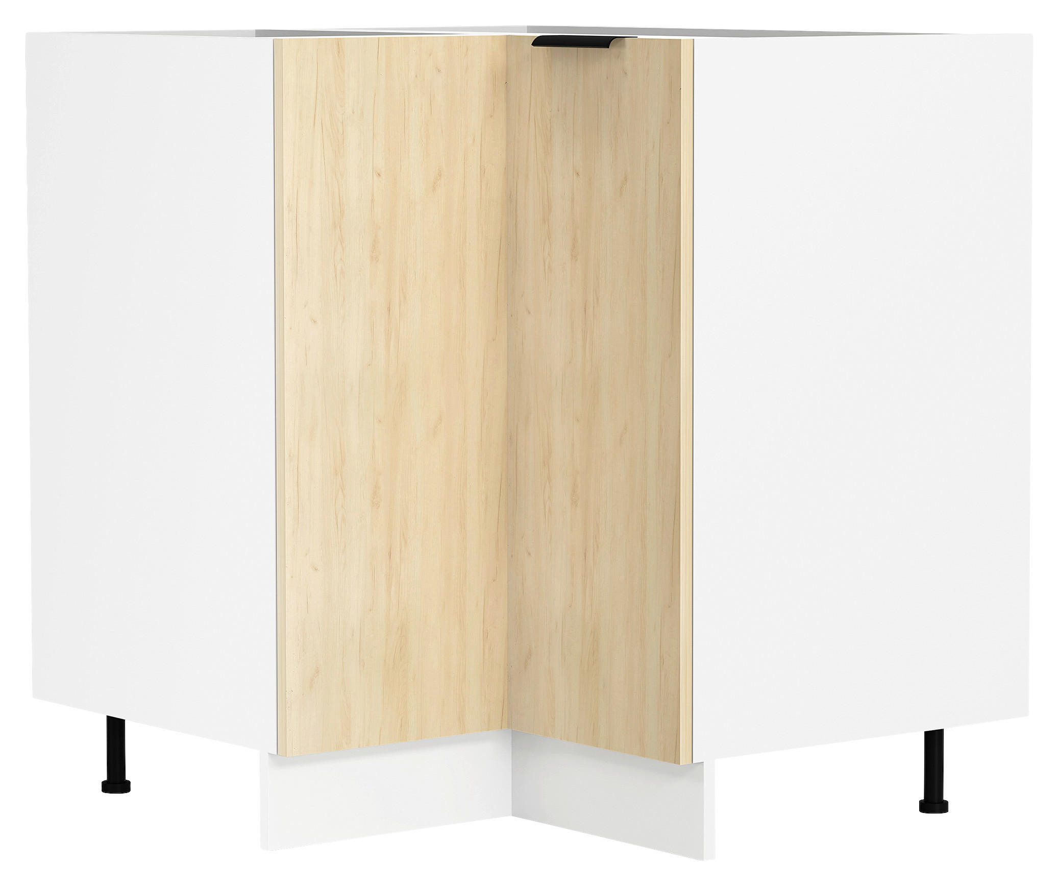 ECKUNTERSCHRANK 76/93/76 cm  - Honigeiche/Schwarz, Trend, Holzwerkstoff/Kunststoff (76/93/76cm) - MID.YOU