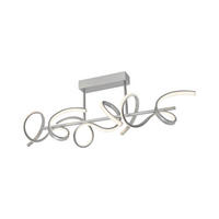 DECKENLEUCHTE Curls 82/21/30 cm   - Silberfarben, Design, Metall (82/21/30cm)