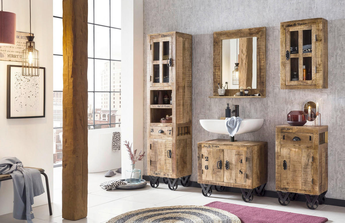 SPIEGEL 67/80/12 cm    in rechteckig  - Naturfarben, Design, Glas/Holz (67/80/12cm) - MID.YOU