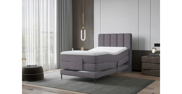 BOXSPRINGBETT 100/200 cm  in Grau  - Schwarz/Grau, Natur, Textil/Metall (100/200cm) - Esposa