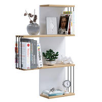 Poliță De Perete 68/98/19 cm, alb, culoare lemn stejar  - alb/culoare lemn stejar, Design, material pe bază de lemn (68/98/19cm) - Livetastic