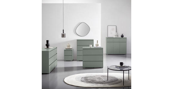 KOMMODE , 80/103/48 cm, 4 Schublade(n)  - Anthrazit/Grün, Design, Holzwerkstoff/Kunststoff (80/103/48cm) - Carryhome