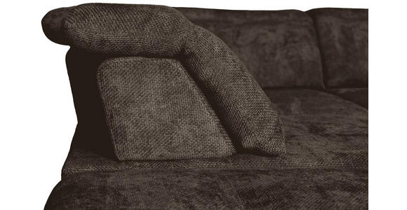 WOHNLANDSCHAFT in Struktur Mokka  - Schwarz/Mokka, KONVENTIONELL, Textil/Metall (253/357/188cm) - Carryhome