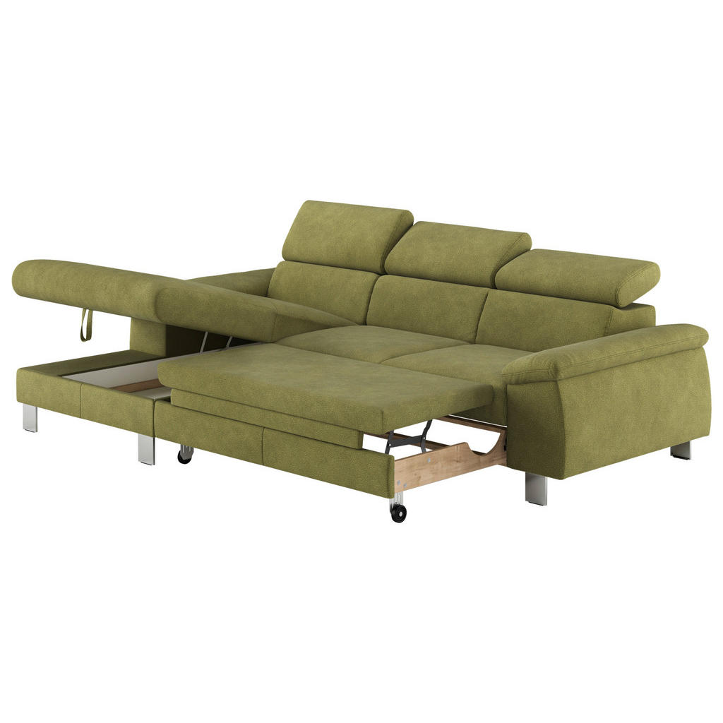 Thumbnail - Livetastic Ecksofa, Grün, Textil, 3-Sitzer, Ottomane links, L-Form, 244x166 cm, Made in EU, seitenverkehrt erhältlich, S...