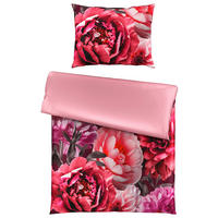 OBOJSTRANNÁ POSTEĽNÁ BIELIZEŇ, satén, ružová, 140/200 cm - ružová, Design, textil (140/200cm) - Novel