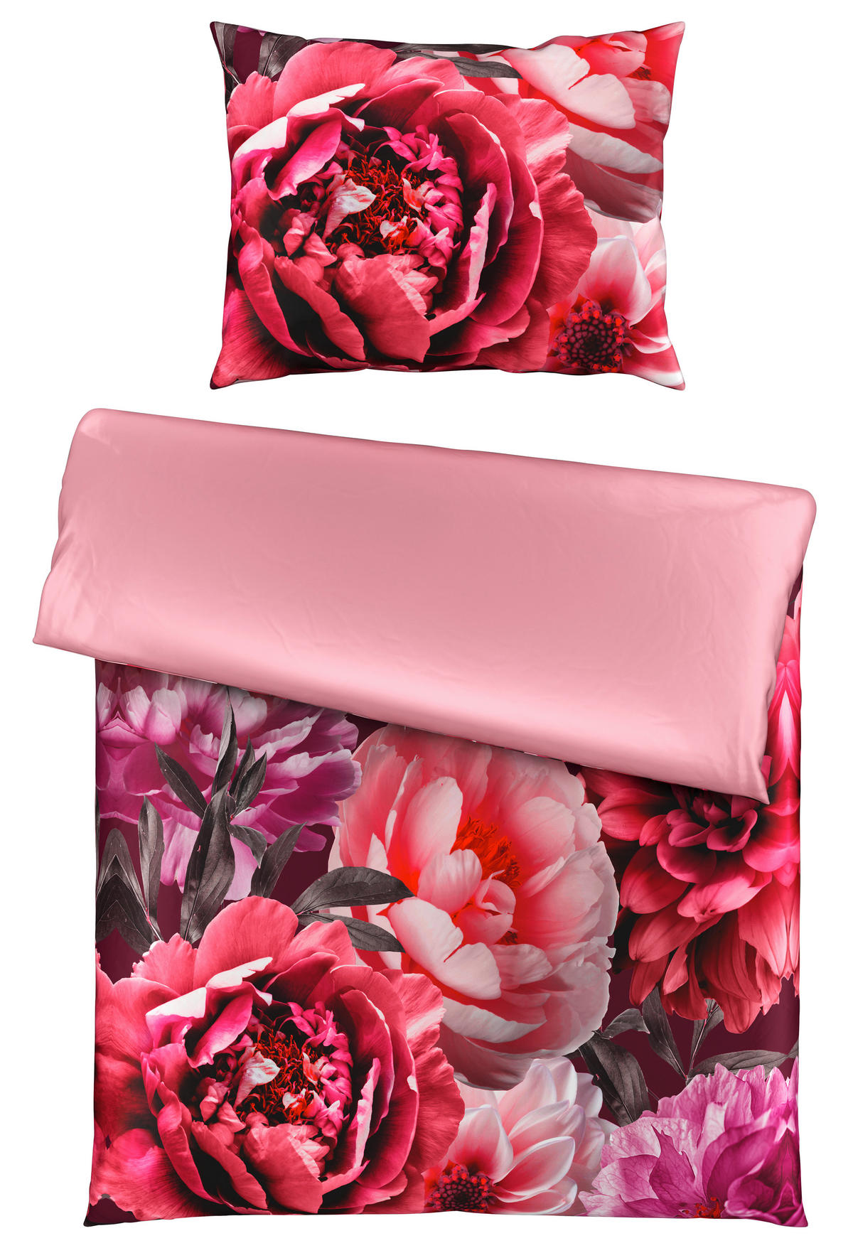 OBOJSTRANNÁ POSTEĽNÁ BIELIZEŇ, satén, ružová, 140/200 cm - ružová, Design, textil (140/200cm) - Novel