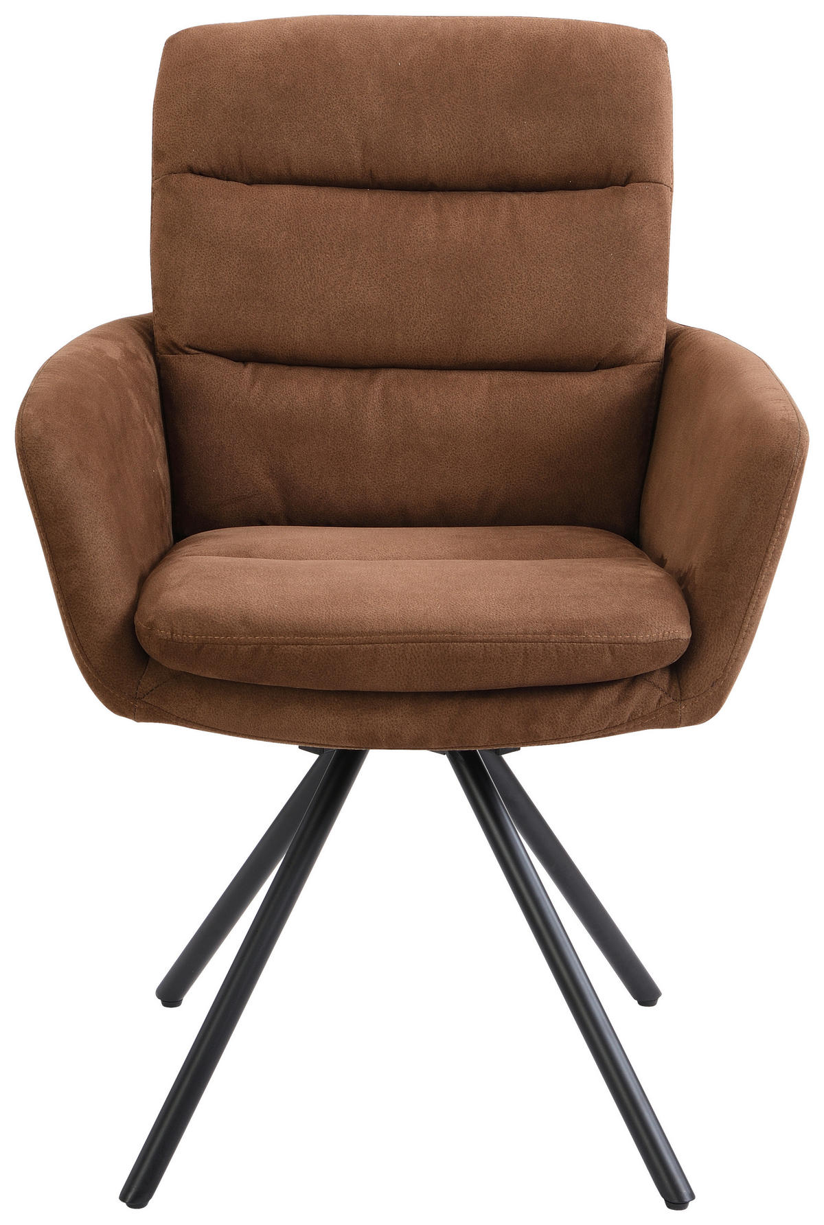 STOLICA S NASLONOM ZA RUKE  konjak  metal, tekstil      - crna/konjak, Design, metal/tekstil (62/89/65cm) - Cantus