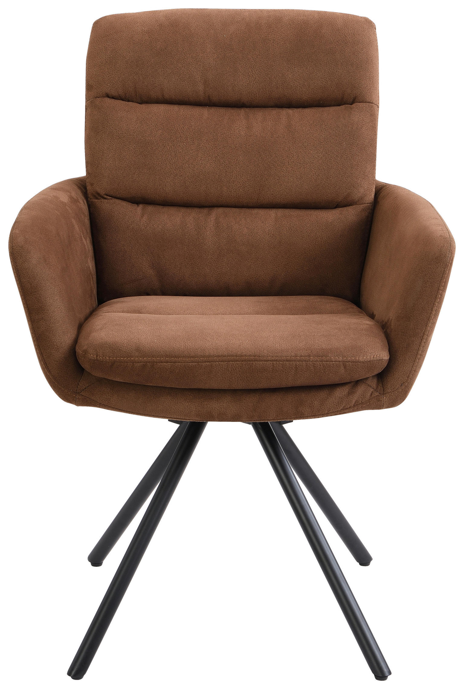 ARMLEHNSTUHL in Eisen Webstoff Cognac - tolles Design
