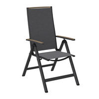 GARTENKLAPPSESSEL Metall, Textil Grau, Naturfarben  - Naturfarben/Grau, Lifestyle, Textil/Metall (59/112/72cm) - Ambia Garden