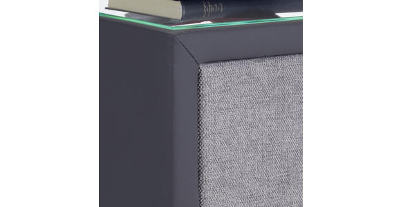Nachtkästchen Grau H: 60 cm Hampton - Anthrazit/Grau, KONVENTIONELL, Textil (50/60/45cm) - Luca Bessoni