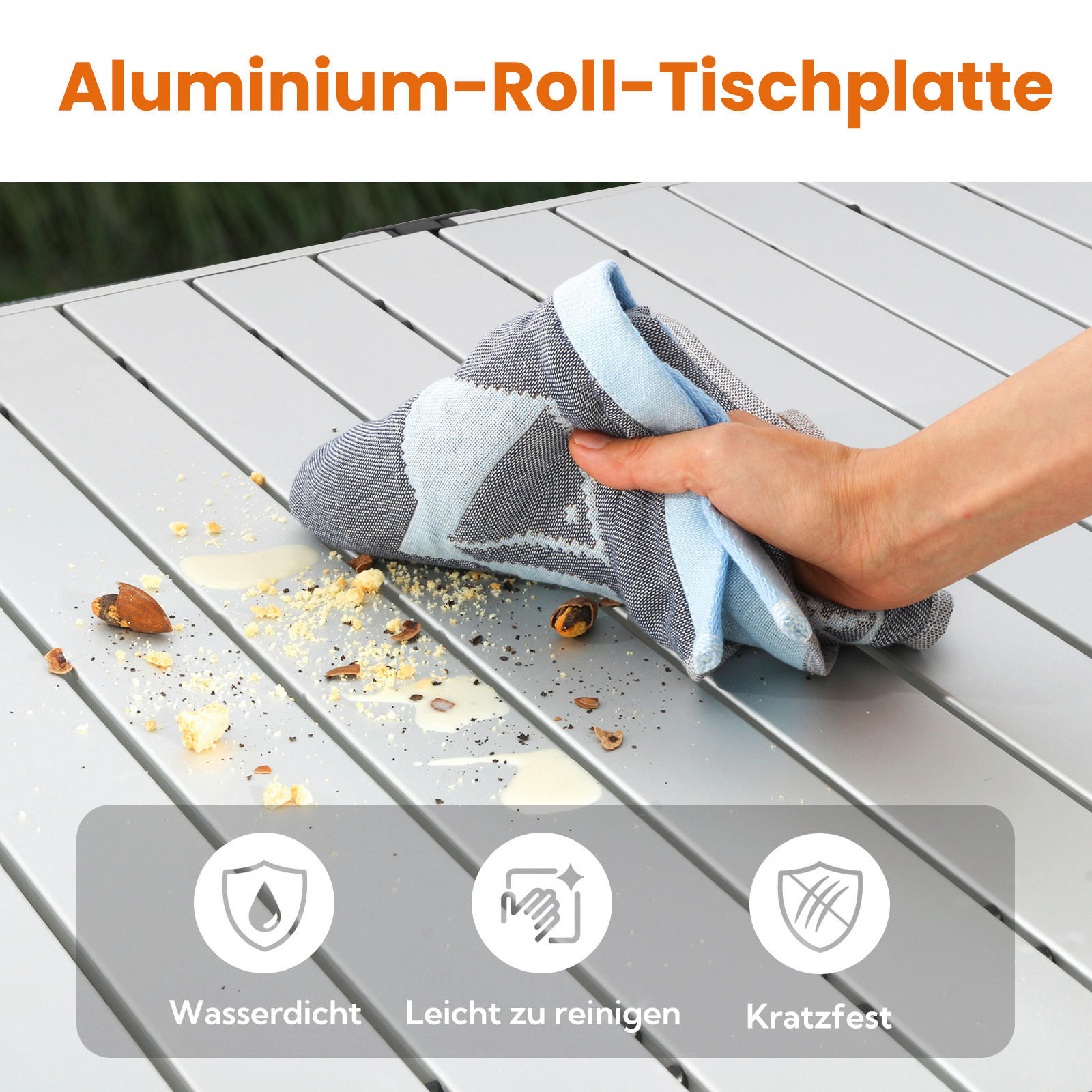 Thumbnail - Modante Campingtisch, Silber, Metall, rechteckig, 70x70x118 cm, Freizeit, Campingzubehör, Campingtische