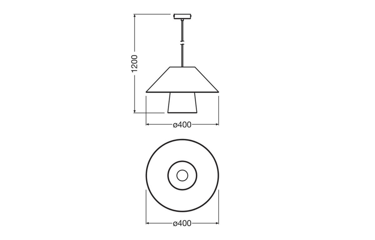 PENDELLEUCHTE 40/120 cm   - Braun, Natur, Naturmaterialien/Metall (40/120cm) - Ledvance