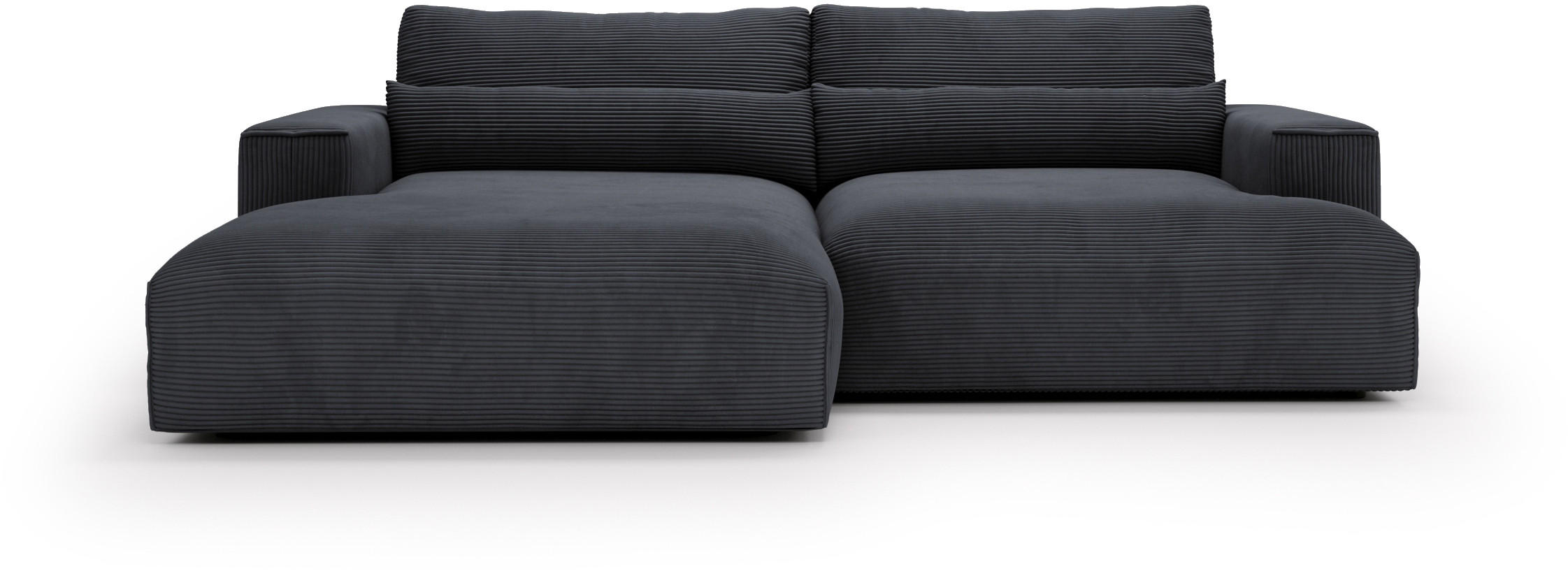 ECKSOFA Felicia Dunkelgrau Cord, Struktur  - Dunkelgrau/Schwarz, Design, Kunststoff/Textil (187/267cm) - Stylife
