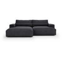 ECKSOFA Felicia Dunkelgrau Cord, Struktur  - Dunkelgrau/Schwarz, Design, Kunststoff/Textil (187/267cm) - Stylife