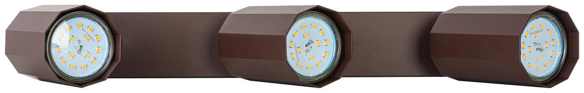 DECKENLEUCHTE 40,50/14,5/10,5 cm   - Chromfarben/Mokka, Trend, Kunststoff/Metall (40,50/14,5/10,5cm) - Novel