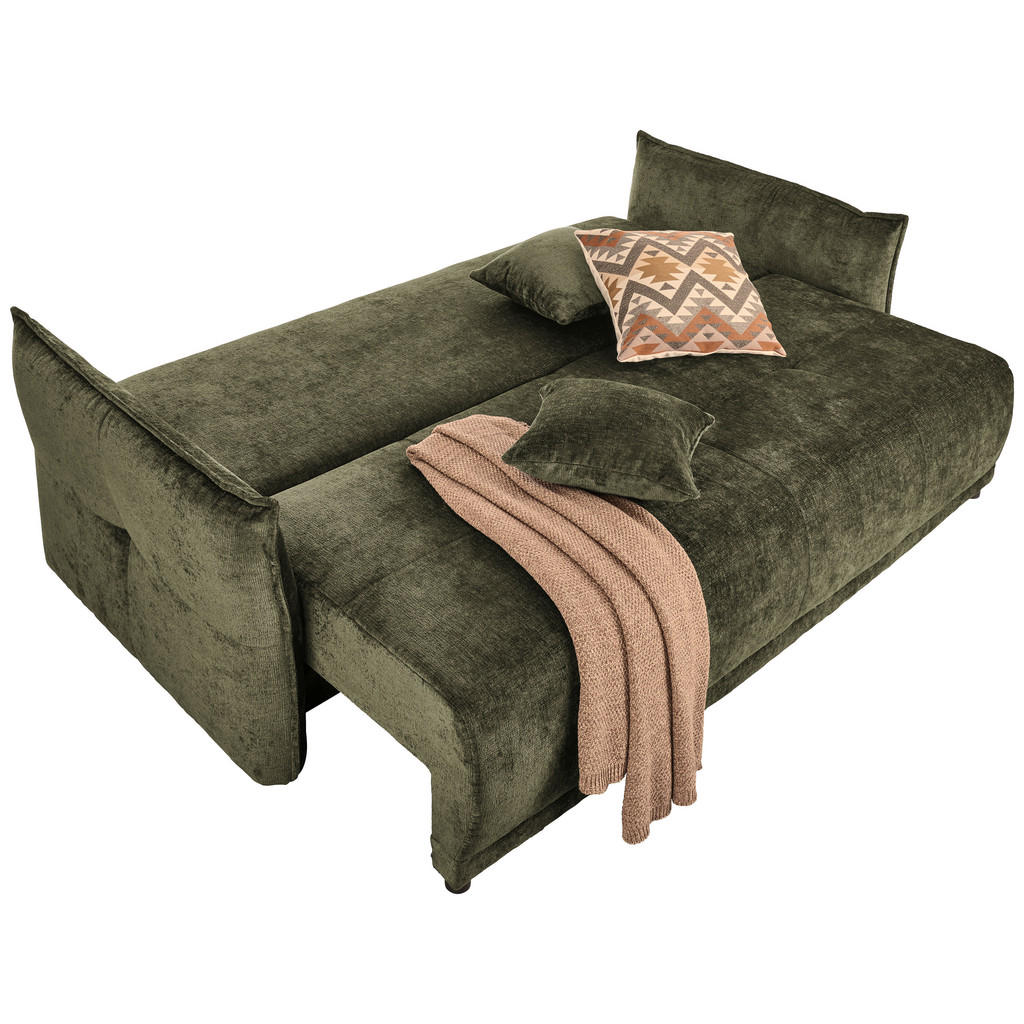 Thumbnail - Hom`in Boxspringsofa, Dunkelgrün, Textil, 3-Sitzer, Füllung: Schaumstoff, 235x95x108 cm, Stoffauswahl, Liegefunktion, Sc...