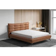 POLSTERBETT 180/200 cm,  in Cognac, gepolstertes Kopfteil,  - Cognac/Schwarz, Design, Leder/Metall (180/200cm) - Esposa