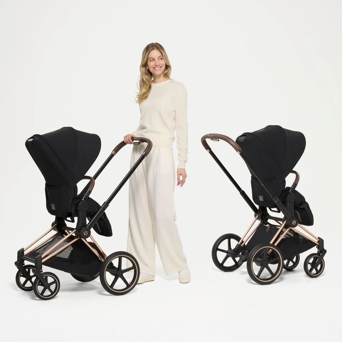 DJEČJA KOLICA  PRIAM Comfort Matt Black  - crna, Basics, tekstil/metal (83-92/60cm) - cybex PLATINUM