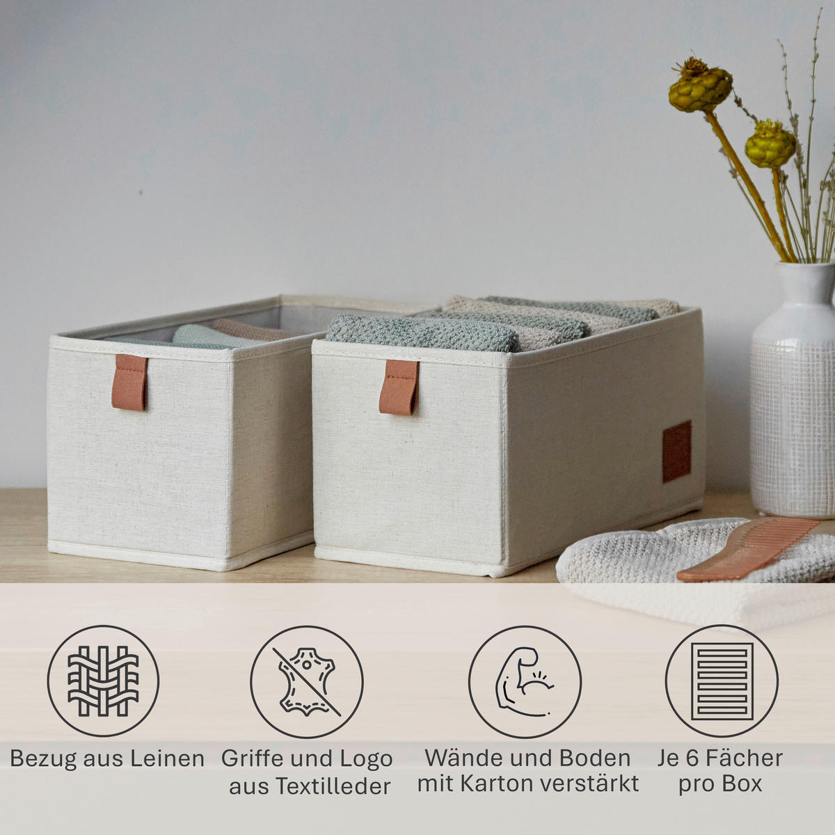 ORGANIZER  - Beige, Basics, Karton/Textil (30/15/15cm) - Store It