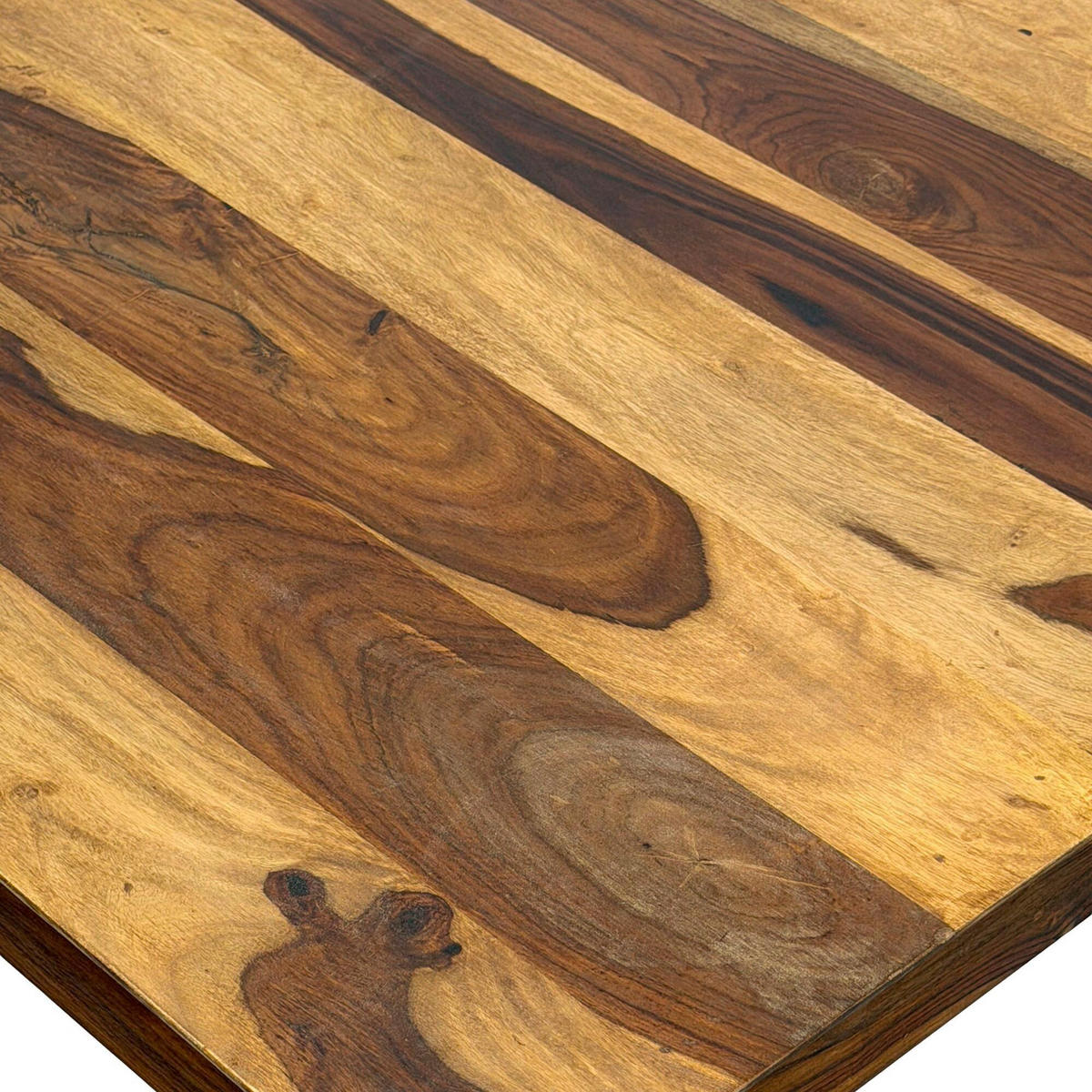 Masă din lemn, 80/75/80 cm,   - culoare lemn sheesham, Design, lemn (80/75/80cm) - Livetastic