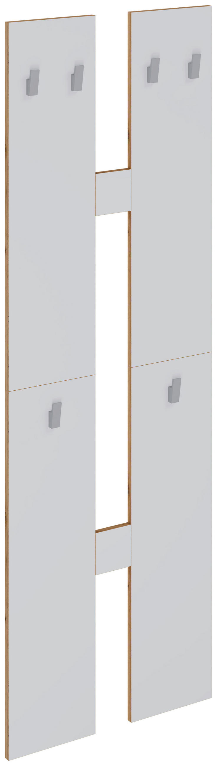 WANDGARDEROBE  in Weiß, Honigeiche  - Honigeiche/Weiß, Design, Holzwerkstoff (57/140/20cm) - MID.YOU
