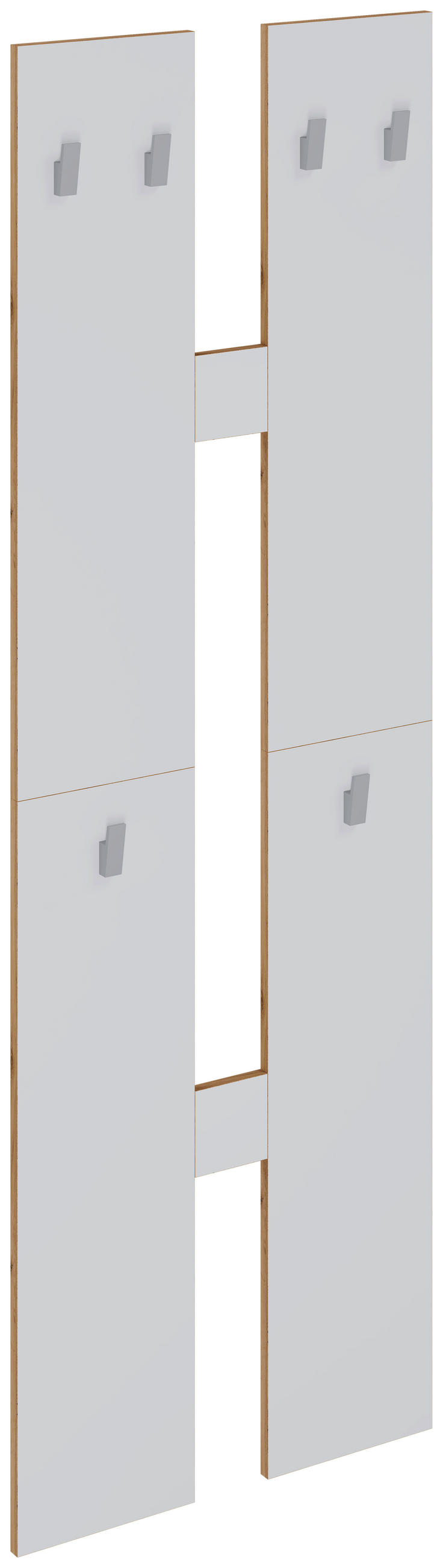 WANDGARDEROBE 57/140/20 cm  - Honigeiche/Weiss, Design, Holzwerkstoff (57/140/20cm) - MID.YOU