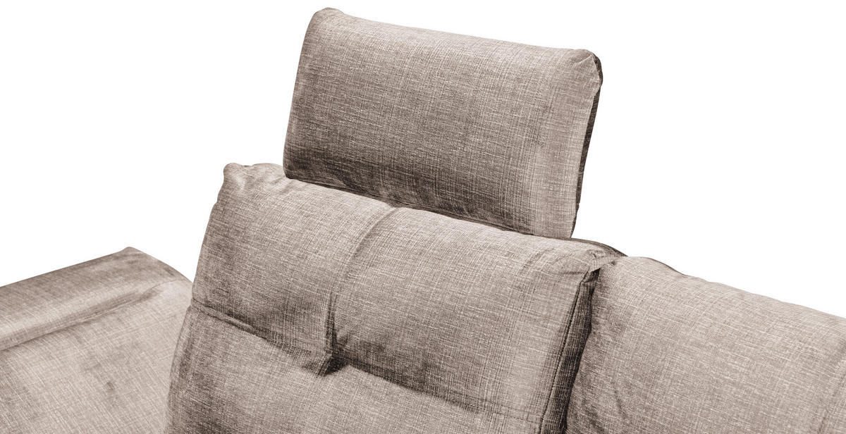 ECKSOFA in Mikrovelours Creme  - Creme/Schwarz, Konventionell, Kunststoff/Textil (275/170cm) - Carryhome