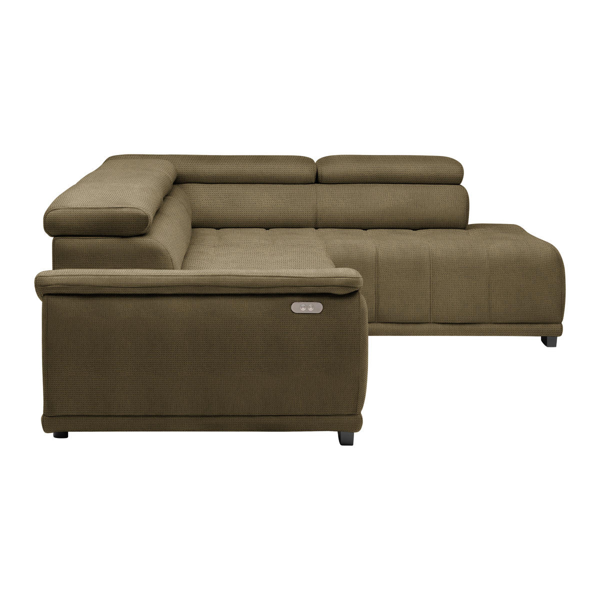 HÖRNSOFFA i chenille, vävt tyg taupe  - svart/taupe, Modern, textil/plast (283/106cm) - MID.YOU