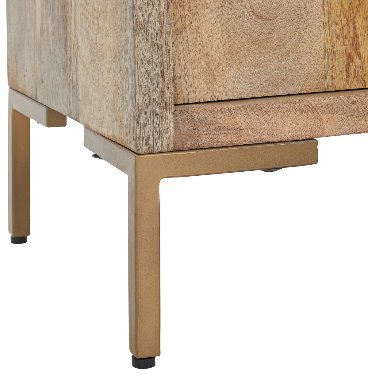 HIGHBOARD Valencia  in 135/132/40 cm  - Goldfarben/Naturfarben, Natur, Holz/Metall (135/132/40cm) - MID.YOU