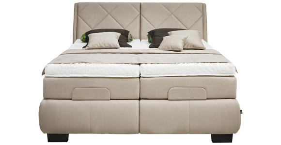 BOXSPRINGBETT 180/200 cm in Beige - Beige/Schwarz, KONVENTIONELL, Textil/Metall (180/200cm) - Dieter Knoll