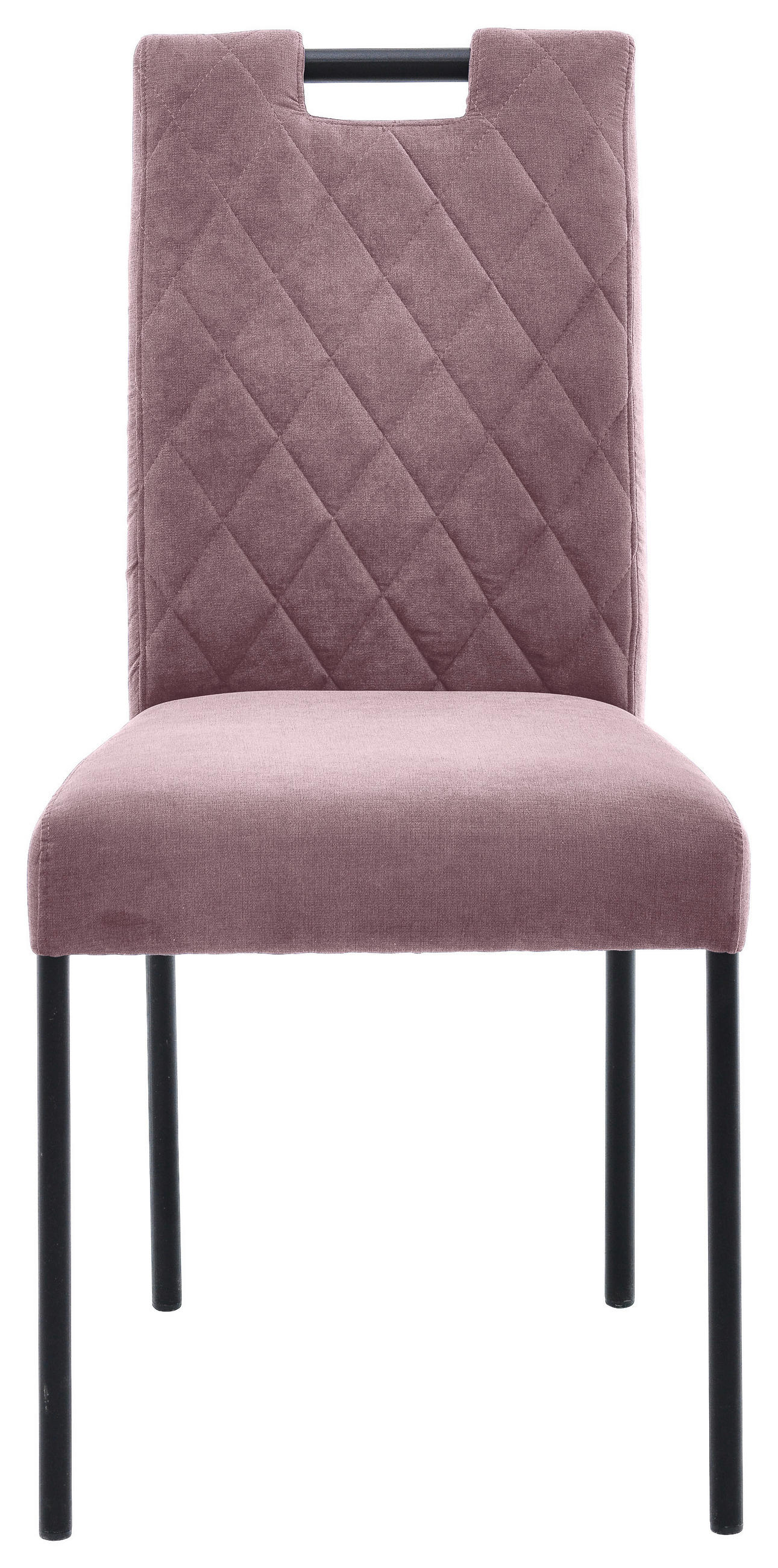 STUHL Webstoff Altrosa  - Schwarz/Altrosa, KONVENTIONELL, Textil/Metall (46/91/61cm) - Carryhome