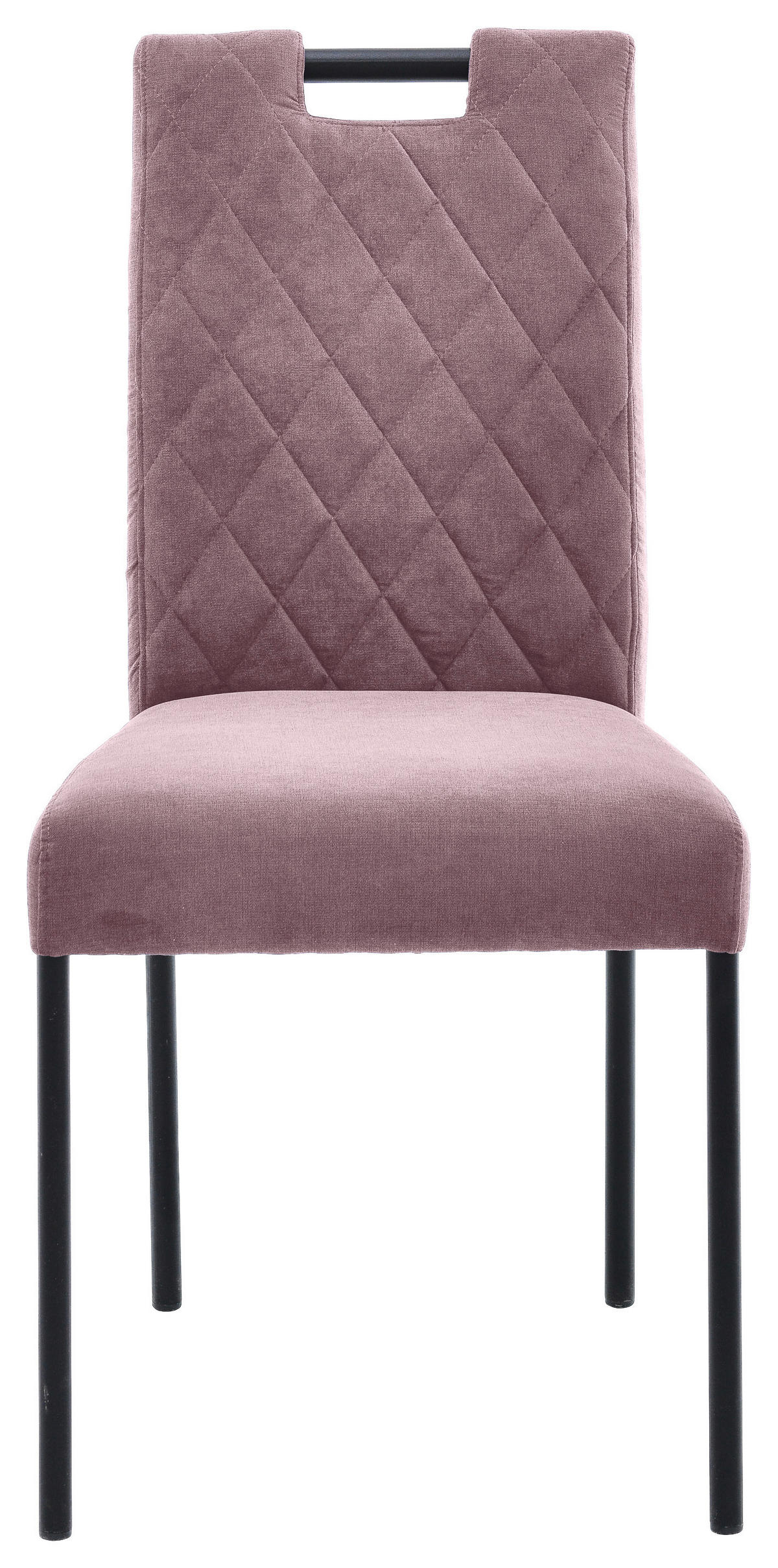 STUHL Webstoff Altrosa  - Schwarz/Altrosa, KONVENTIONELL, Textil/Metall (46/91/61cm) - Carryhome