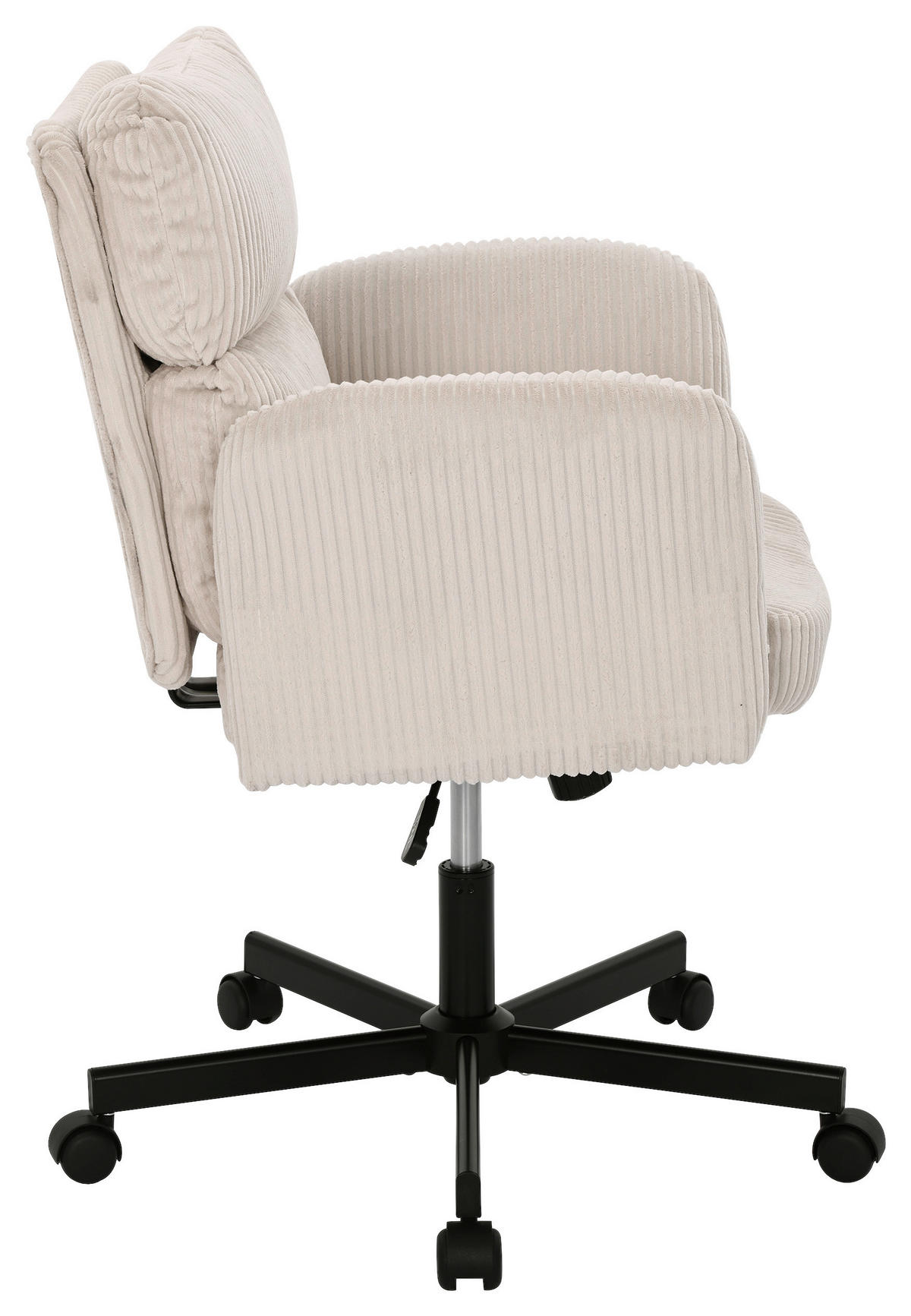 DREHSTUHL Cord Beige  - Beige/Schwarz, Modern, Holz/Kunststoff (73/85-95/65cm) - Livetastic