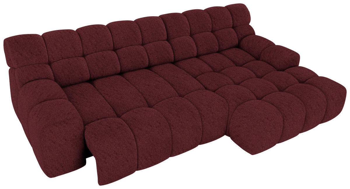 ECKSOFA in Webstoff Bordeaux  - Bordeaux/Schwarz, Modern, Kunststoff/Textil (297/180cm) - Welnova