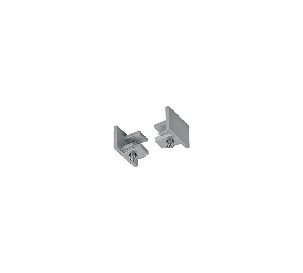 SCHIENENSYSTEM-ENDKAPPEN-SET - Titanfarben, Basics, Kunststoff (3/2/1,8cm) - Trio Leuchten