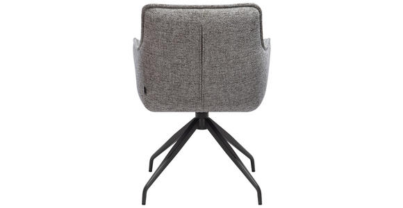 ARMLEHNSTUHL in Eisen Mikrofaser - Schwarz/Grau, Design, Textil/Metall (63/84/62cm) - Novel