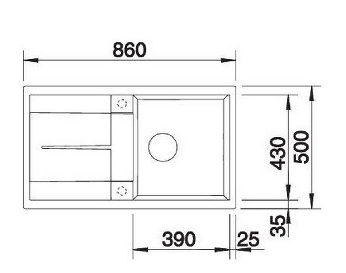 SPÜLE 513037  - Weiß, Basics, Keramik (86/0/50cm) - Blanco