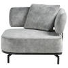 SESSEL Samt Hellgrau    - Hellgrau/Schwarz, Design, Textil/Metall (98/85/98cm) - Dieter Knoll