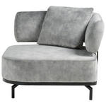 SESSEL in Samt Hellgrau  - Hellgrau/Schwarz, Design, Textil/Metall (98/85/98cm) - Dieter Knoll