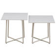 COUCHTISCHSET 45/45/45/45/41/46 cm quadratisch Beige  - Beige, Design, Stein/Metall (45/45/45/45/41/46cm) - Carryhome
