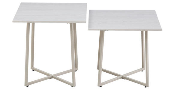 COUCHTISCHSET 45/45/45/45/41/46 cm quadratisch Beige  - Beige, Design, Stein/Metall (45/45/45/45/41/46cm) - Carryhome